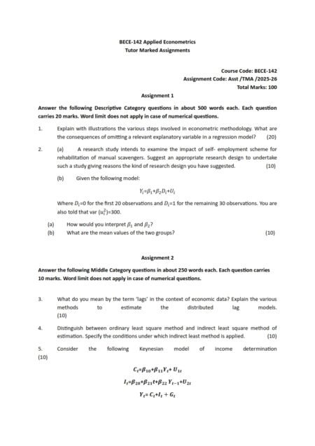 IGNOU BECE-142 Solved Assignment 2025-26 English Medium