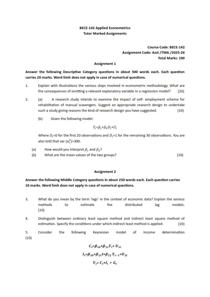 IGNOU BECE-142 Solved Assignment 2025-26 English Medium