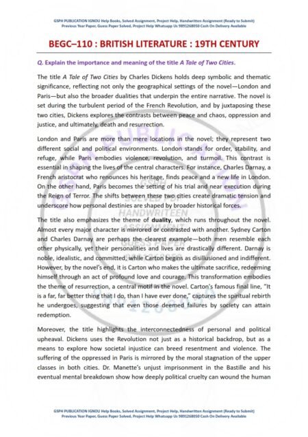 IGNOU BEGC-110 Guess Paper Solved English Medium
