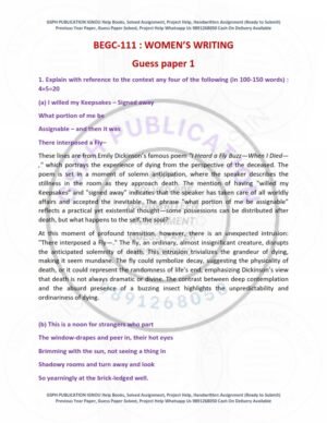 IGNOU BEGC-111 Guess Paper Solved English Medium