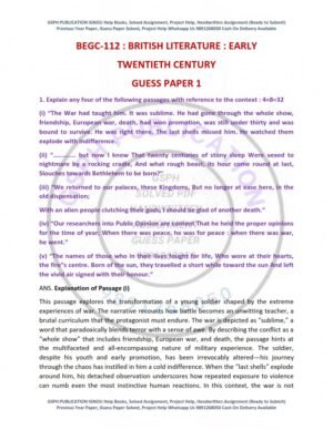 IGNOU BEGC-112 Guess Paper Solved English Medium