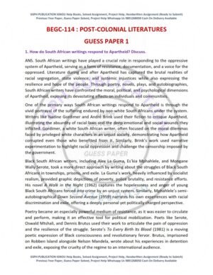 IGNOU BEGC-114 Guess Paper Solved English Medium