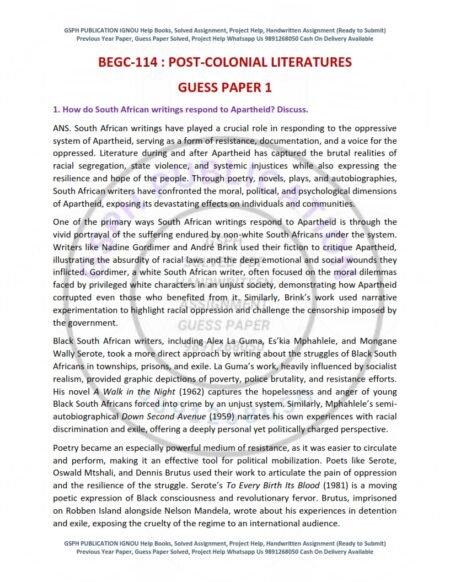 IGNOU BEGC-114 Guess Paper Solved English Medium