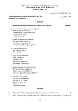 IGNOU BEGC-132 Solved Assignment 2025-26 English Medium