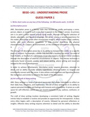IGNOU BEGE-141 Guess Paper Solved English Medium