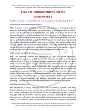 IGNOU BEGE-143 Guess Paper Solved English Medium