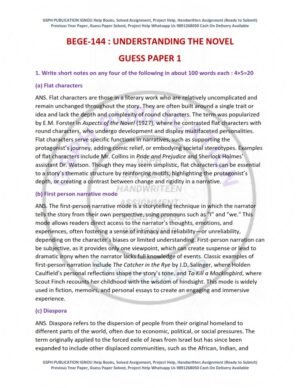 IGNOU BEGE-144 Guess Paper Solved English Medium