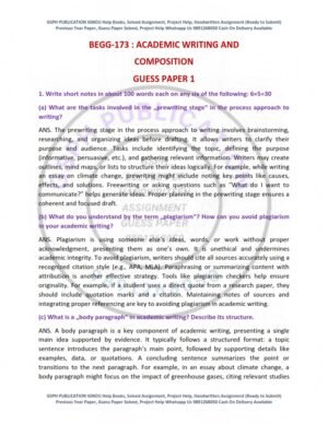 IGNOU BEGG-173 Guess Paper Solved English Medium