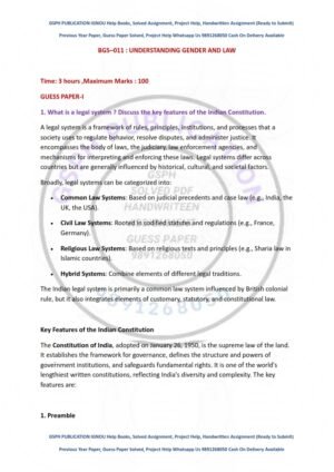 IGNOU BGS-11 Guess Paper Solved English Medium