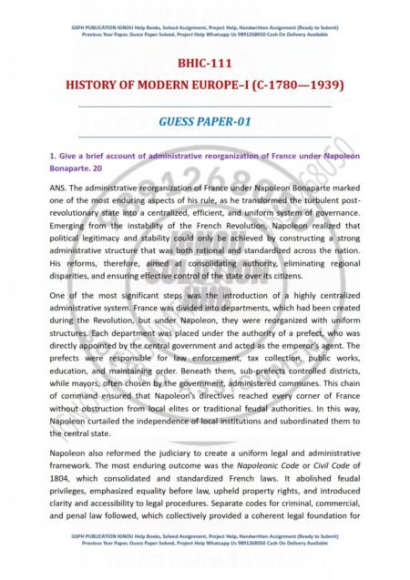 IGNOU BHIC-111 Guess Paper Solved English Medium