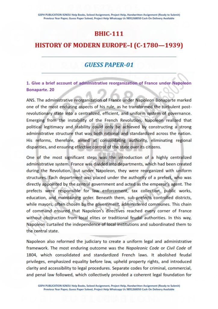 IGNOU BHIC-111 Guess Paper Solved English Medium
