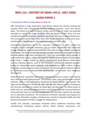 IGNOU BHIC-113 Guess Paper Solved English Medium