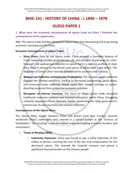 IGNOU BHIE-141 Guess Paper Solved English Medium