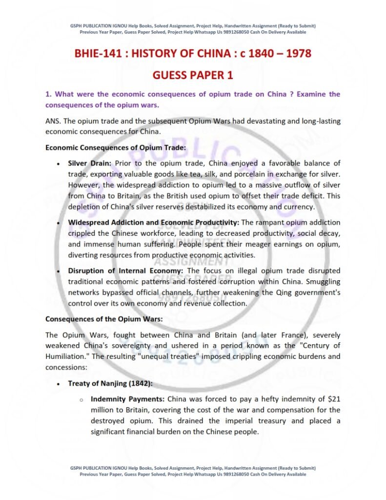 IGNOU BHIE-141 Guess Paper Solved English Medium