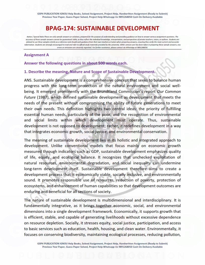 IGNOU BPAG-174 Solved Assignment 2025-26 English Medium - Image 2