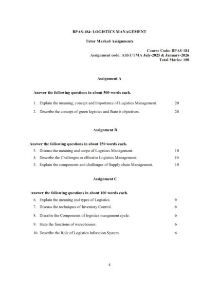 IGNOU BPAS-184 Solved Assignment 2025-26 English Medium