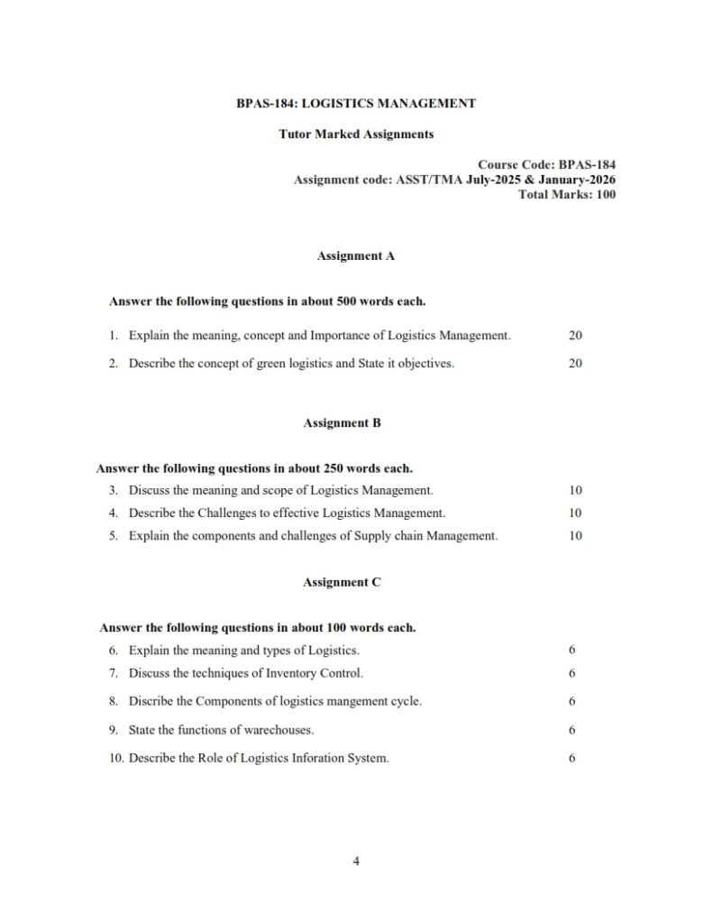 IGNOU BPAS-184 Solved Assignment 2025-26 English Medium