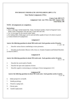 IGNOU BPCG-173 Solved Assignment 2025-26 English Medium