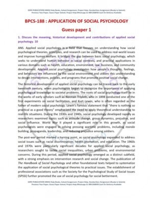 IGNOU BPCS-188 Guess Paper Solved English Medium