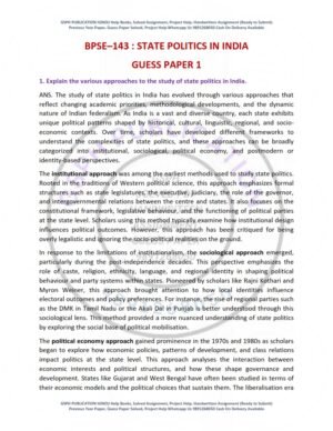 IGNOU BPSE-143 Guess Paper Solved English Medium