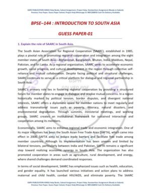 IGNOU BPSE-144 Guess Paper Solved English Medium