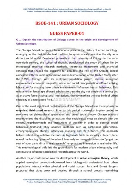 IGNOU BSOE-141 Guess Paper Solved English Medium