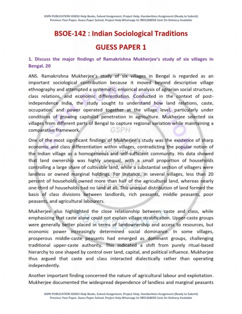IGNOU BSOE-142 Guess Paper Solved English Medium