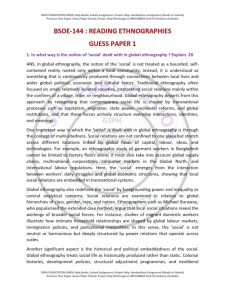 IGNOU BSOE-144 Guess Paper Solved English Medium