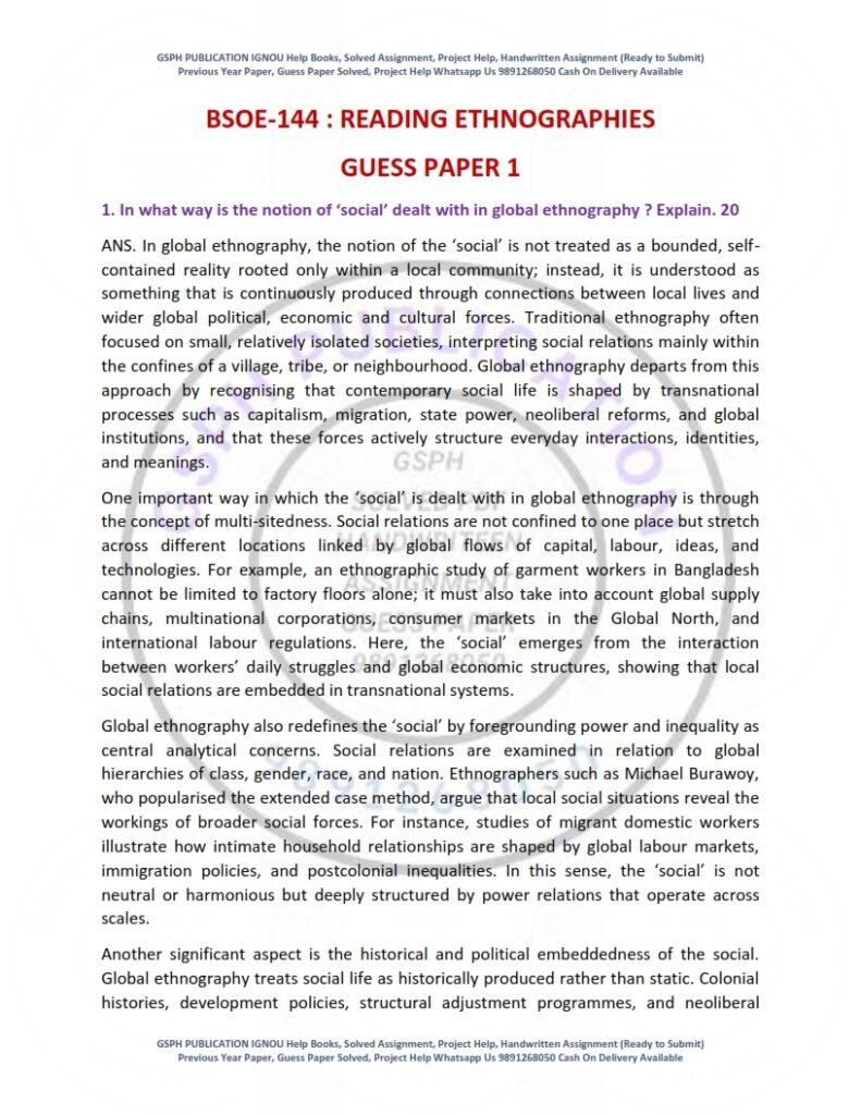 IGNOU BSOE-144 Guess Paper Solved English Medium