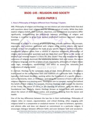 IGNOU BSOE-145 Guess Paper Solved English Medium