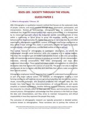 IGNOU BSOS-185 Guess Paper Solved English Medium