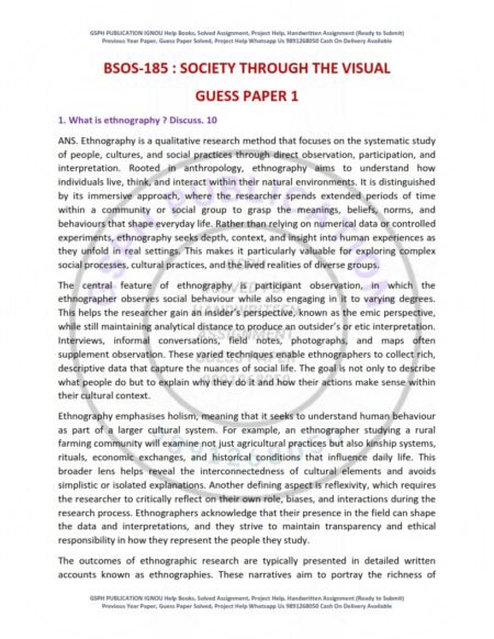 IGNOU BSOS-185 Guess Paper Solved English Medium
