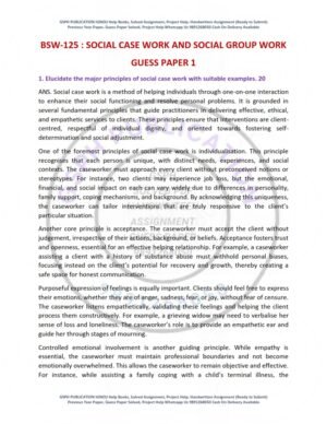 IGNOU BSW-125 Guess Paper Solved English Medium