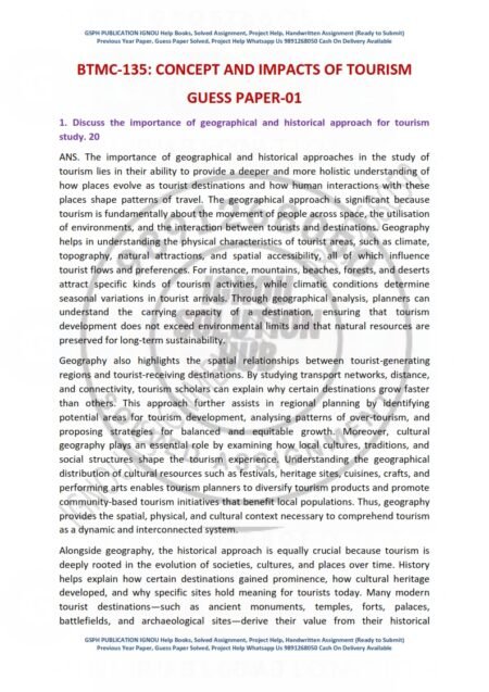IGNOU BTMC-135 Guess Paper Solved English Medium