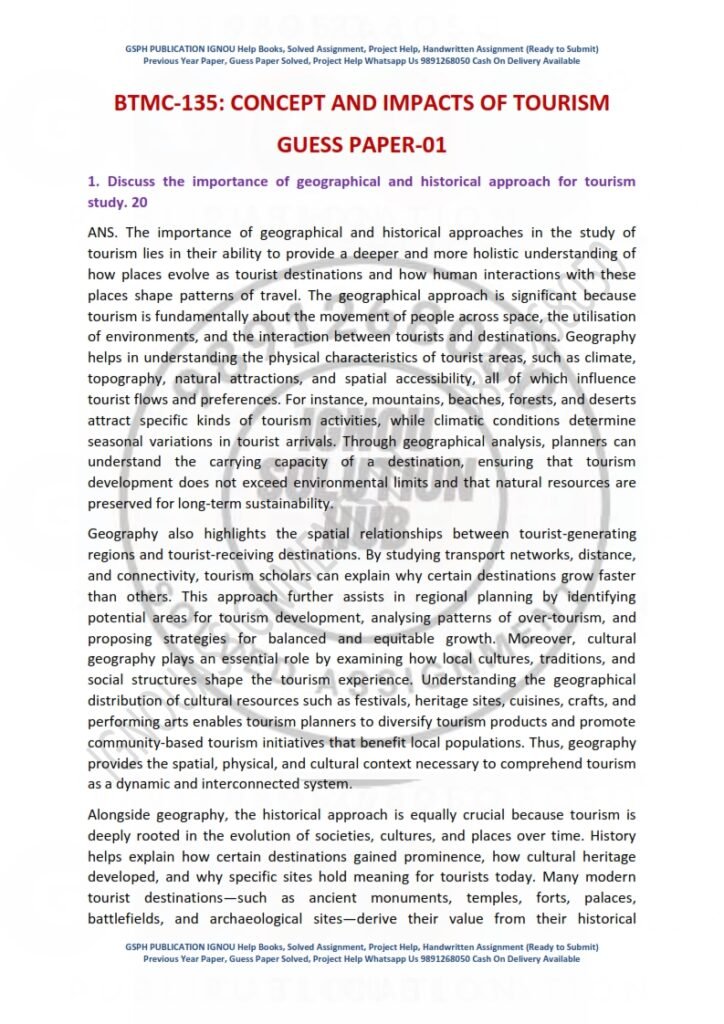 IGNOU BTMC-135 Guess Paper Solved English Medium