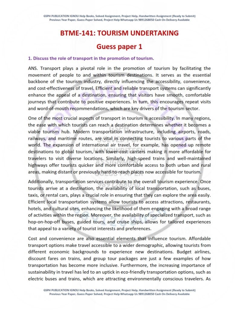 IGNOU BTME-141 Guess Paper Solved English Medium
