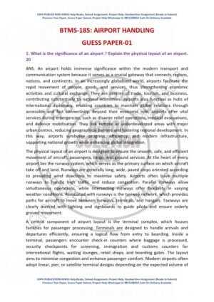 IGNOU BTMS-185 Guess Paper Solved English Medium