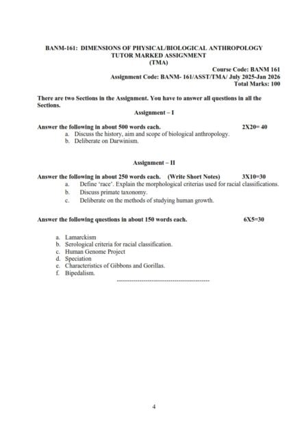 IGNOU BANM-161 Solved Assignment 2025-26 English Medium