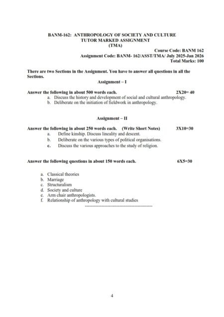 IGNOU BANM-162 Solved Assignment 2025-26 English Medium