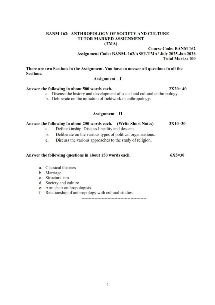 IGNOU BANM-162 Solved Assignment 2025-26 English Medium