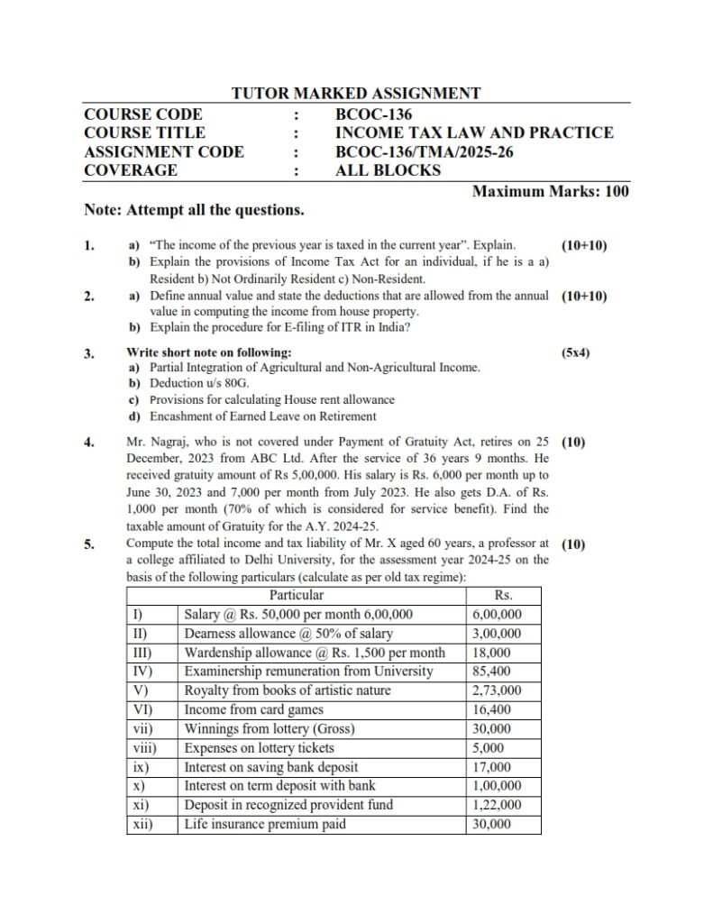 IGNOU BCOC-136 Solved Assignment 2025-26 English Medium