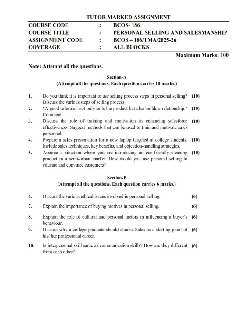 IGNOU BCOS-186 Solved Assignment 2025-26 English Medium