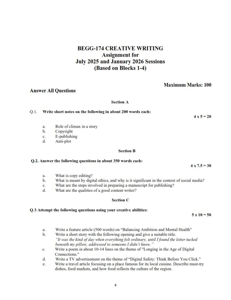 IGNOU BEGG-174 Solved Assignment 2025-26 English Medium