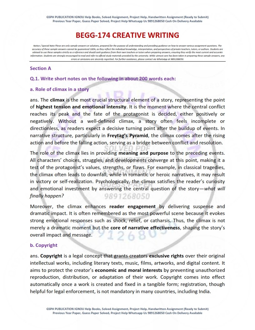 IGNOU BEGG-174 Solved Assignment 2025-26 English Medium