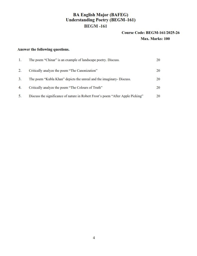 IGNOU BEGM-161 Solved Assignment 2025-26 English Medium