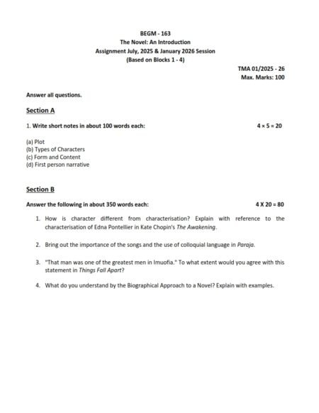 IGNOU BEGM-163 Solved Assignment 2025-26 English Medium