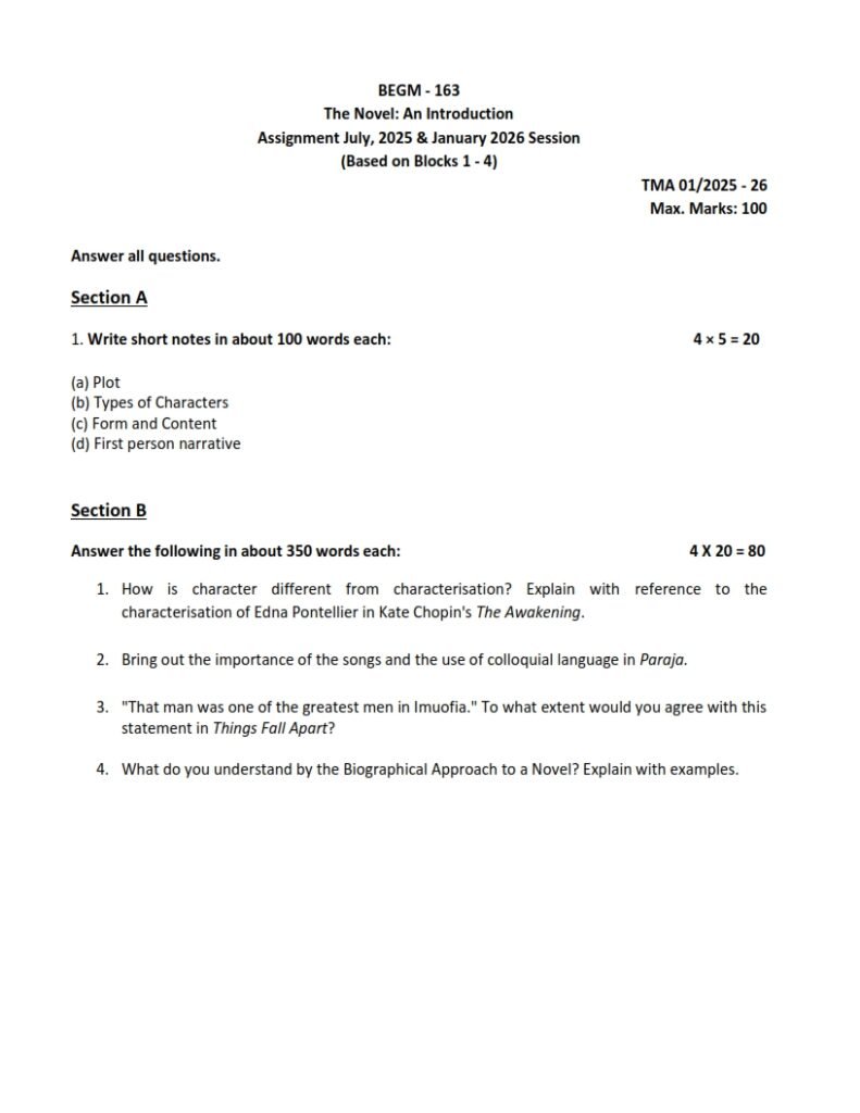 IGNOU BEGM-163 Solved Assignment 2025-26 English Medium