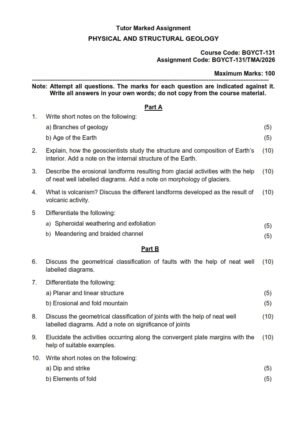 IGNOU BGYCT-131 Solved Assignment 2026 English Medium