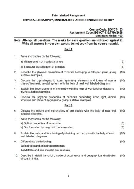 IGNOU BGYCT-133 Solved Assignment 2026 English Medium