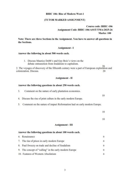 IGNOU BHIC-106 Solved Assignment 2025-26 English Medium